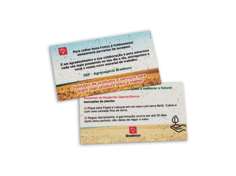 Cartão de Visita Empresarial Ecológico - 100% Biodegradável - papel para cartao de visita​