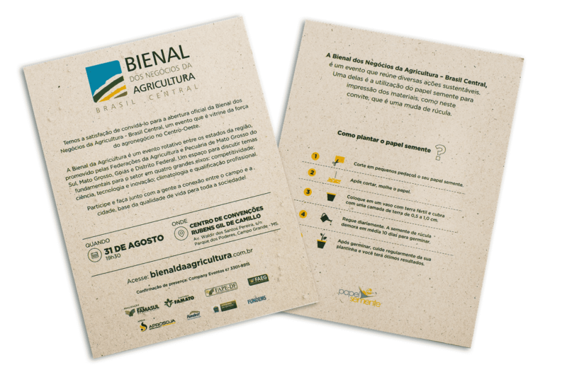 Flyer de Eventos - Sustentável e 100% Biodegradável - Papel Semente