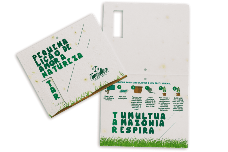 Folder de Propaganda Sustentável - 100% Biodegradável - Papel Semente