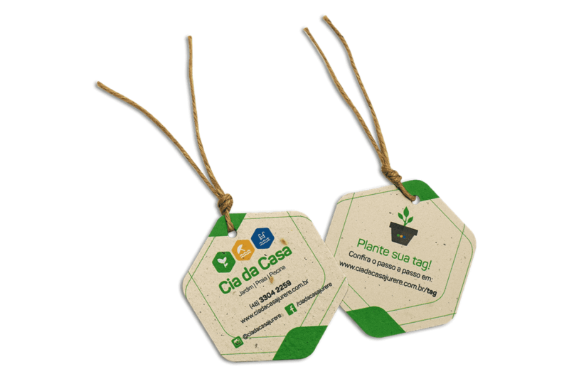 Etiqueta Artesanal - Sustentável e Biodegradável - Papel Semente