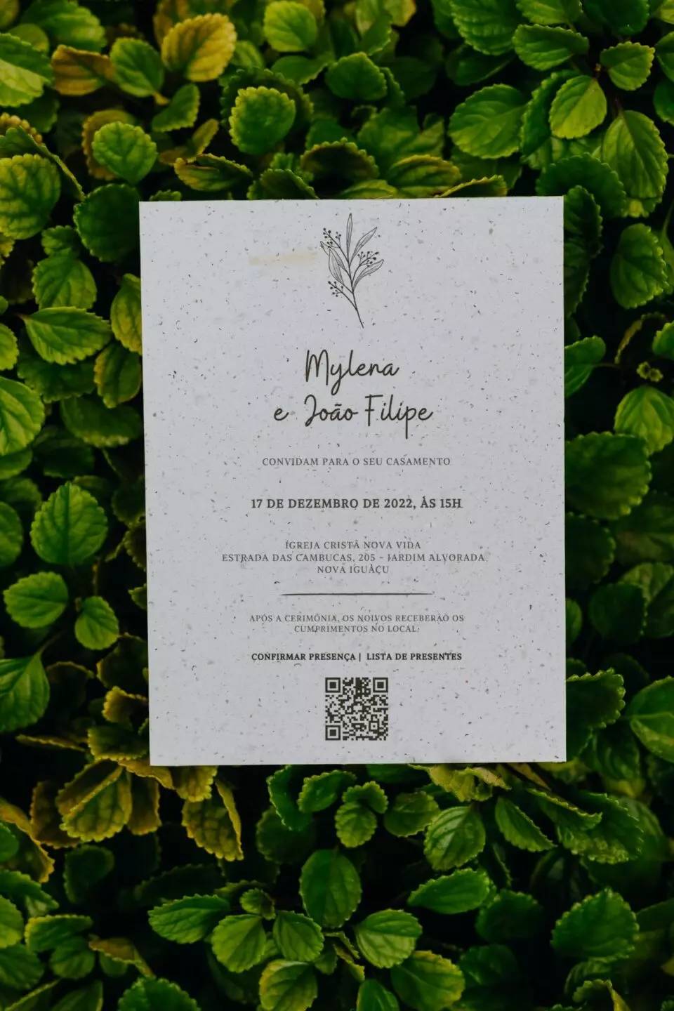 Convite de Casamento Online Ecológico | Papel Semente