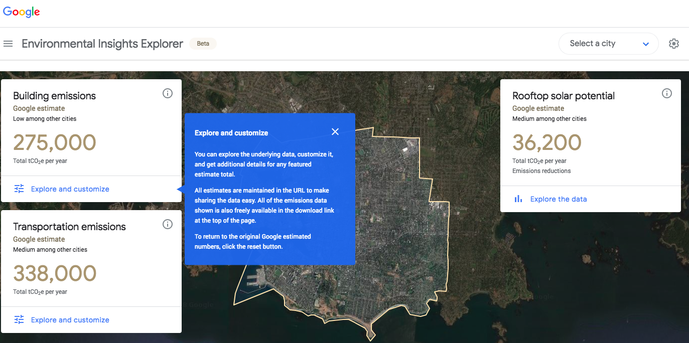 Google começa a calcular Emissão de Carbono de grandes cidades